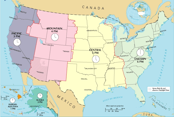 time zone map. Canadian Time Zone map